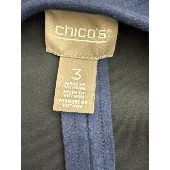 Chico’s Women Navy Long Sleeve Open Front Blazer Size 3 - Picture 6 of 8